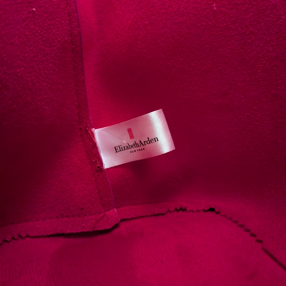 Elizabeth Arden bright red bucket bag PVC vegan shiny tote - Picture 4 of 9